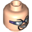 Набор LEGO Minifig Head Glasses with Silver Sunglasses with Purple Frame and Goatee Print [Blocked Open Stud], Light Flesh