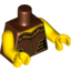 Набор LEGO Torso Female Armour with Gold Decorations Print / Yellow Arms / Yellow Hands, Красно-коричневый