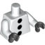 Набор LEGO Torso 3 Black Pom Poms Print / White Arms / Black Hands, Белый