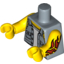 Набор LEGO Torso Shirt with Ripped Off Sleeves, Buttons on Pockets, Jolly Roger Back Print / Yellow Arm Right / Yellow Arm with Tattoo Left / Yellow Hands, Sand Blue