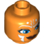Набор LEGO Minifig Head Dual Sided Alien with SW Ahsoka, Blue Eyes, Smile / Angry Print [Hollow Stud], Оранжевый