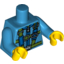 Набор LEGO Torso Blue and Lime Parachute Harness Straps and Silver Buckles Print / Dark Azure Arms / Yellow Hands, Dark Azure