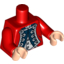 Набор LEGO Torso PotC King George's Officer Uniform Print / Red Arms / Light Flesh Hands, Красный