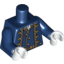 Набор LEGO Torso PotC Uniform Jacket over Vest with Gold Trim Print / Dark Blue Arms / White Hands, Темно-синий