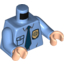 Набор LEGO Torso Police Shirt with Gold Badge, Dark Blue Tie and Wrinkles Print / Medium Blue Arms / Light Flesh Hands, Medium Blue