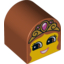 Набор LEGO Duplo Brick 2 x 2 x 2 Curved Top with Girl Face, Open Smile, Crown with Jewel Print, Темно-оранжевый