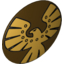 Набор LEGO Minifig Shield - Round with Rounded Front and Gold Eagle Print, Темно-коричневый