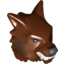Набор LEGO Minifig Head Modified Werewolf, Красно-коричневый