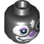 Набор LEGO Minifig Head Dual Sided Alien Chima Skunk with Lavender Eyes and Nose Happy / Sleepy Print (Skinnet) [Hollow Stud], Черный
