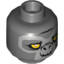 Набор LEGO Minifig Head Dual Sided Chima Gorilla with Yellow Eyes and Gray Face Closed Mouth / Crooked Smile Print [Hollow Stud], Темный сине-серый