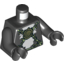 Набор LEGO Torso White Skunk Fur with Vines Belt and Medallion Print / Black Arms / Black Hands, Черный