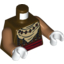 Набор LEGO Torso Tribal Vest, Dark Red Belt and White Neckerchief Print / Medium Dark Flesh Arms / White Hands, Темно-коричневый