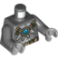 Набор LEGO Torso Gorilla with Utility Belt, Feather and Vine Necklace with Chi Orb Print / Dark Bluish Gray Arms / Light Bluish Gray Hands, Темный сине-серый