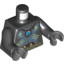 Набор LEGO Torso Bare Gray Chest, Rope Belt, Light Yellow Markings with Blue Chi Jewel Print / Black Arms / Dark Bluish Gray Hands, Черный