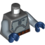 Набор LEGO Torso SW Armor Plates Metallic Silver Print / Sand Blue Arms / Dark Blue Hands, Темный сине-серый