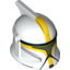 Набор LEGO Minifig Helmet SW Clone Trooper with Holes, Yellow Markings and Silver Visor Print (Clone Trooper Commander), Белый