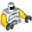 Набор LEGO Torso SW Armor Clone Trooper Commander Black Belt and Four Yellow Stars Print / Yellow Arms / Black Hands, Белый