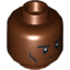 Набор LEGO Minifig Head Dual Sided Black Eyebrows, Cheek Lines, Determined / Angry Print [Hollow Stud], Красно-коричневый