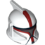 Набор LEGO Minifig Helmet SW Clone Trooper with Holes, Dark Red Markings and Silver Visor Print (Clone Trooper Captain), Белый
