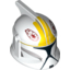 Набор LEGO Minifig Helmet SW Clone Trooper with Holes, Yellow Markings and Black Visor Print (Clone Pilot), Белый