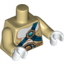 Набор LEGO Torso Bare Chest with Body Lines, Dark Blue Belts and Chi Orb Print / Tan Arms / White Hands, Tan