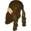 Набор LEGO Minifig Hair Long Wavy with Braid and Light Flesh Elf Ears Print, Темно-коричневый