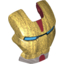 Набор LEGO Minifig Visor Top Hinge with Gold Face Shield, Blue Eyes and Silver Chin Print, Темно-красный