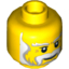 Набор LEGO Minifig Head Beard Gray and White Full, Thick Moustache and Eyebrows Print [Hollow Stud], Желтый