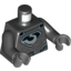 Набор LEGO Torso Shirt with Muscles, Zod Silver Chest Emblem and Oval Belt Buckle Print / Black Arms / Dark Bluish Gray Hands, Черный