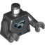 Набор LEGO Torso Female Shirt with Faora Silver Chest Emblem and Oval Belt Buckle Print / Black Arms / Dark Bluish Gray Hands, Черный