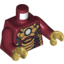 Набор LEGO Torso Armor with White Circle and Gold Plates (Mark 42) Print / Dark Red Arms / Pearl Gold Hands, Темно-красный