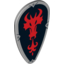 Набор LEGO Minifig Shield - Ovoid with Red Dragon Head and Fire on Black Background Print, Светлый сине-серый