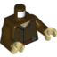 Набор LEGO Torso Shirt with Vertical Pleats and Belt Print / Dark Brown Arms / Tan Hands, Темно-коричневый