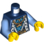 Набор LEGO Torso Castle King Robe with Fur Trim and Gold Chain with Crown Print / Medium Blue Arms / Yellow Hands, Темно-синий
