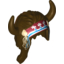Набор LEGO Minifig Headdress Indian with Horns, Long Braided Hair, and Tribal Headband with Tassels Print, Темно-коричневый