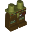 Набор LEGO Legs and Olive Green Hips with Olive Green Knee Pads and Reddish Brown Bag Print, Темно-коричневый