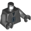 Набор LEGO Torso Robe with Silver Clasp Print / Dark Bluish Gray Arms / Black Hands, Черный