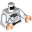 Набор LEGO Torso Robe with Brown Belt and Silver Clasp Print / White Arms / Light Flesh Hands, Белый