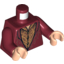 Набор LEGO Torso Elven Coat with Gold Scrollwork Print / Dark Red Arms / Light Flesh Hands, Темно-красный