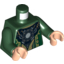 Набор LEGO Torso Asian Robe with Gold Stitchery and Round Silver Pendant Print / Dark Green Arms / Light Flesh Hands, Темно-зеленый