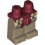 Набор LEGO Legs and Dark Red Hips with Dark Red Sash and Chaps Print, Dark Tan