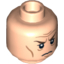 Набор LEGO Minifig Head Dual Sided Brown Eyebrows, Cheek Lines, Smile / Frown Print [Hollow Stud], Light Flesh