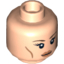 Набор LEGO Minifig Head Dual Sided Female Eyelashes and Thin Brown Eyebrows, Cheek Lines, Smile / Determined Print [Hollow Stud], Light Flesh