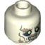 Набор LEGO Minifig Head Dual Sided LotR Ghost with Glowing Eyes and Moustache, Bottom Teeth / Top and Bottom Teeth Print [Hollow Stud], Glow in Dark White