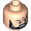 Набор LEGO Minifig Head Dual Sided LotR Beard, Tattoo and Eyebrow Ring Angry / Surprised Print [Hollow Stud], Light Flesh