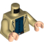 Набор LEGO Torso Jacket with 2 Buttons, Dark Blue Shirt and Belt Print / Tan Arms / Light Flesh Hands, Tan