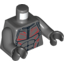 Набор LEGO Torso Muscle Outlines with Zipper and Protruding Veins Print / Dark Bluish Gray Arms / Black Hands, Темный сине-серый