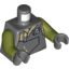 Набор LEGO Torso SW Vest with Overlapping Panels and Metallic Silver Badge Print / Olive Green Arms / Dark Bluish Gray Hands , Темный сине-серый