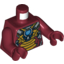 Набор LEGO Torso Armor with Gold Plates and Blue Circle (Arc Reactor) Print / Dark Red Arms / Dark Red Hands, Темно-красный