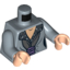 Набор LEGO Torso Dress with Gray Printed Collar and Pink Sash Print / Sand Blue Arms / Light Flesh Hands, Sand Blue